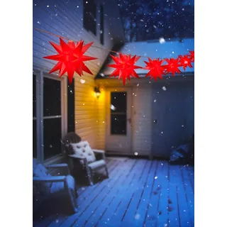 IC Winterworld LED-Lichterkette »Weihnachtsdeko aussen« 10 Stk.-flammig Sterne mit 19 Spitzen, ca. 12 cm groß, rot