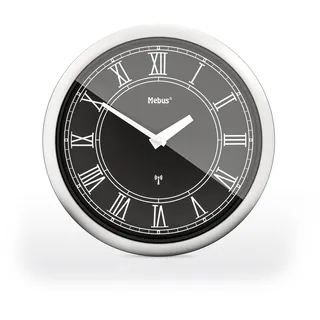 MEBUS Funk-Wanduhr 26 cm 19814 schwarz