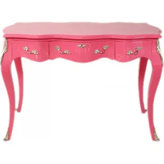 Casa Padrino Barock Schreibtisch Sekretär / Konsole Pink 120 x 60 x H80 cm - Luxus Möbel - Rosa