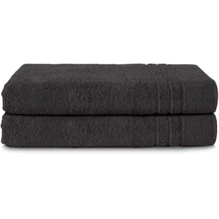 Komfortec Saunatuchset 80 x 200 cm schwarz 2 St.