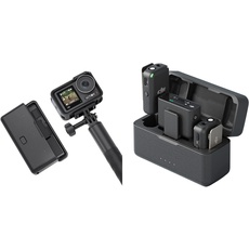 DJI Osmo Action 3 Adventure-Combo - 4K Action-Cam, 4K/120fps & DJI Mic - Funkmikrofonsystem für Smartphones, Kameras kompaktes und tragbares drahtloses Lavalier-Mikrofon mit Zweikanal-Aufnahme