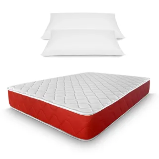 amuéblate online Viskoelastische Matratze, wendbar, 135 x 190 cm, mit Kissenfüllung, milbendicht, antibakteriell und hypoallergen