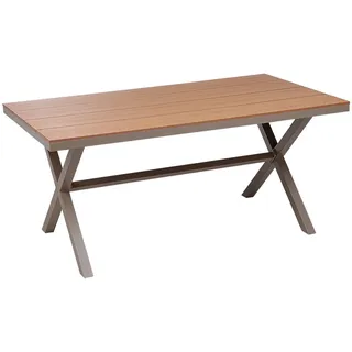 Beliani Tiano Gartentisch 160 x 90 x 73 cm Hellbraun/Grau