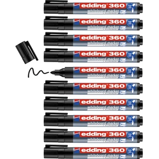 edding 360 Whiteboard-Marker schwarz 1,5 - 3,0 mm, 10 St.