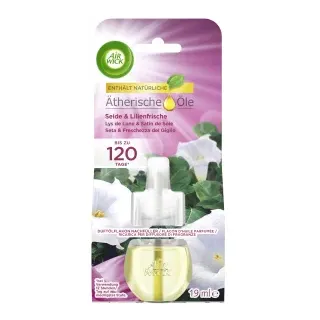 AIR WICK Duftölflakon Nachfüller, 19 ml, Original Nachfüller für das Air Wick Duftölflakon-Gerät, Seide & Lilienfrische