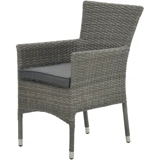 Garden Impressions 2er-Set NICOSIA Polyrattan-Stapelsessel Set Diningsessel grau