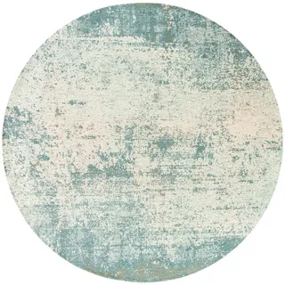 Louis De Poortere Teppich Neptune Mad Men Virgin Land 240/240 cm , Blau , Textil , Abstrakt , Rund , 240x240 cm , Oeko-Tex® Standard 100 , antistatisch, pflegeleicht, rutschfeste Unterfläche, für Fußbodenheizung geeignet, UV-beständig, waschbar , Teppiche und Böden, Teppiche