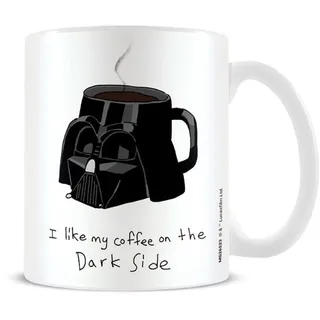 Star Wars Tasse (I like my coffee on the dark side Design) 325ml Keramik Kaffeebecher, Kaffeetasse - Offizielles Lizenzprodukt
