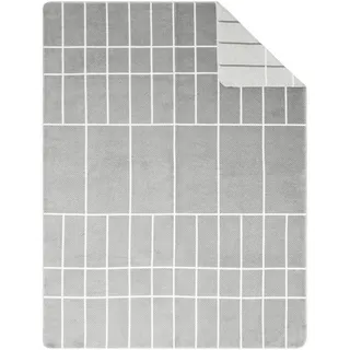 Ibena Decke , Hellgrau, Grauweiß , Textil , Karo , 150x200 cm , Kettelrand , Heimtextilien, Wohntextilien, Decken, Kuscheldecken