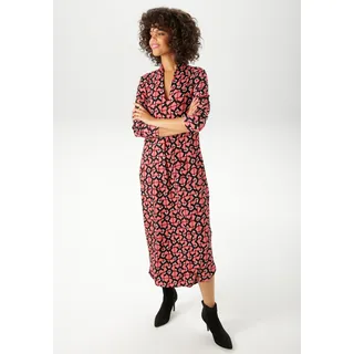 Aniston CASUAL Midikleid grafisches Retro-Muster Rot 46