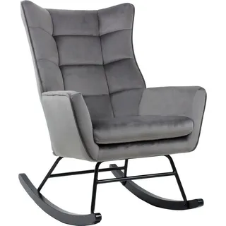 Kayoom Schaukelstuhl »Bryana 125, Relaxstuhl zum Schaukeln, Metallgestell mit Kufen aus Holz« () 1 Stk.Relaxstuhl zum Schaukeln, Metallgestell mit Kufen aus Holz, gemütlich, grau