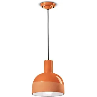 Deco Vintage Kronleuchter Caxixi Keramik Orange Pfirsich 1 Licht E27 - Orange