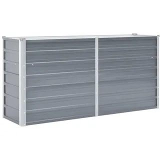 vidaXL Hochbeet 160/40/77 cm, aus Verzinkter Stahl, Grau , Metall , 40x77x160 cm , Gartenzubehör, Hochbeete