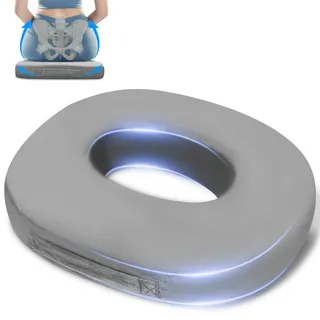 SinLaw Orthopädisches Sitzkissen Rund, Steißbeinkissen aus Memory Schaum, Donut Kissen,Ergonomisches Steißbeinkissen für Rollstühle (Grey)