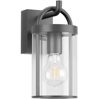 Klighten Außenwandleuchte Vintage, Wandleuchte Aussen Industrial, Dunkelgrau Außenlampe Industrie, E27 Wandlampe, Aluminium Außenleuchte, für Terrasse Garten, 40W Max, IP44, ohne Leuchtmittel