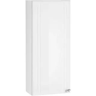 Pelipal Badezimmer Hängeschrank Quickset 955 in Weiß Hochglanz, 32,5 cm breit | Bad Wandschrank mit 1 Tür und 2 Einlegeböden