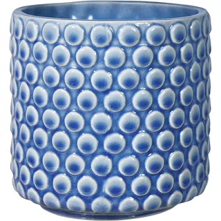 Bloomingville Blumentopf Dot - Dekorative Blumentöpfe für den Innenbereich, Retro-Stil, kreativ, S (12,5 cm Ø), Blau, Keramik