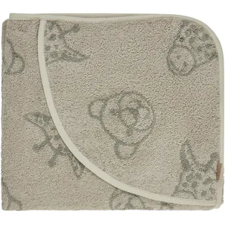 Sterntaler Baby Kapuzenbadetuch 100x100cm Löwe Leo – Weiches, saugfähiges Baumwoll Badetuch mit niedlicher Applikation – Für Babys und Kleinkinder, steingrau