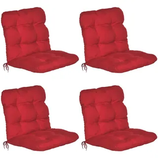 Beautissu Niederlehner Auflage 100 x 50 x 8 cm rot 4-tlg.