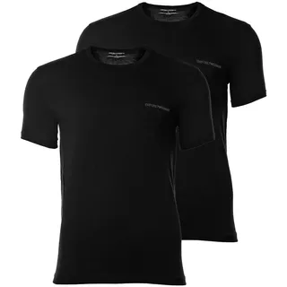T-Shirt EMPORIO ARMANI "T-Shirt Pure Cotton 2er Pack", Herren, Gr. L, schwarz, Obermaterial: 100% Baumwolle CO., Shirts T-Shirt