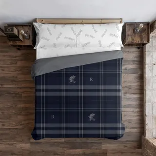 Belum Bettbezug Harry Potter, Bettbezug mit Knöpfen 100% Baumwolle, Modell Ravenclaw, für 80 cm Bett (140 x 200 cm)