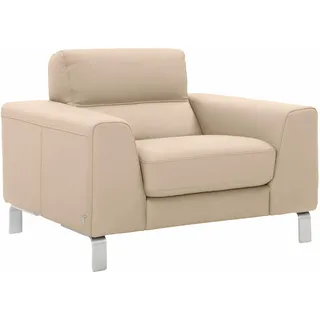 Calia Italia Sessel »Simon Loungesessel, Designsessel«, in zwei Lederqualitäten beige