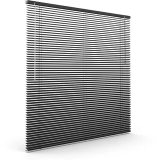 Victoria M. L-Lamellen Alujalousie, 90 x 200 cm, schwarz matt | LightLess Prime Jalousie für Starke Verdunkelung – Robust, Feuchtigkeitsbeständig, ohne Bohren, inkl. Klemmclips