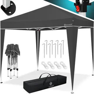 KESSER® Pavillon 3x3m | wasserdicht | inkl. Tragetasche mit Rollen| Pop-Up Klicksystem | UV-Schutz 50+ | Faltpavillon | Gartenzelt | Partyzelt | Metall-Verstrebungen - Grau