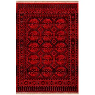 VIMODA Teppich ROYAL Dunkelrot im Vintage-Orient Stil“– Hochwertig & Pflegeleicht,Maße:160x230 cm;Farbe:Red6