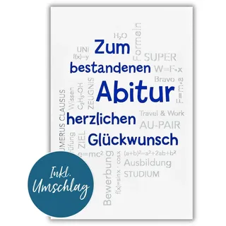 Bsb Karte zum Abitur - Glückwunschkarte mit Text-Motiv - liebevolles Geschenk zum Abitur - Glückwunschkarte mit Umschlag - Schulabschluss-Karte in 11,5 x 17,0 cm