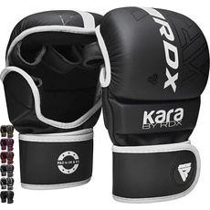 RDX MMA Handschuhe für Kampfsport Grappling Training, Maya Hide Leder Kara Sparring Handschuhe, Punchinghandschuhe für Muay Thai, Kickboxen, Freefight, Boxsack Gloves (MEHRWEG)