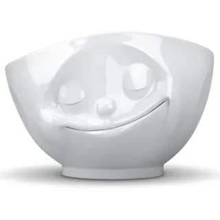 FIFTYEIGHT PRODUCTS / Tassen / Schale „Glücklich“ (Porzellan, 500ml, weiß, Made in Germany)