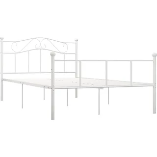 vidaXL Bettgestell Weiß Metall 120x200 cm - Weiß