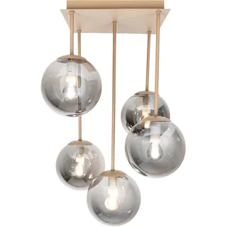 my home Pendelleuchte »Nymölla« E14 1 Stk. 5 Glaskugeln mit je 1x E14 exkl., Gestell eckig beige matt