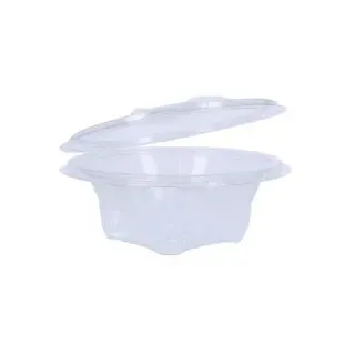 Verive Salatbox mit Deckel, rPET, 500 ml, Umweltfreundliche Salatschale für Take-away Speisen, 1 Karton = 10 Packungen à 50 Stück