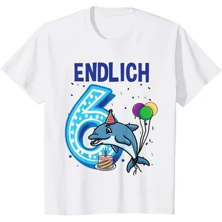 Geschenk 6 Jahre alt Delfin Meer Geburtstag T-Shirt