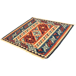 morgenland Wollteppich »Kelim - Oriental quadratisch - 104 x 101 cm - mehrfarbig«, quadratisch, 6 mm Höhe, Wohnzimmer, Einzelstück morgenland Mehrfarbig B: 101 cm   1 St.