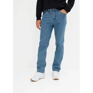 Gerade Jeans BONPRIX "Classic Fit Stretch-Jeans, Straight", Herren, Gr. 29, U-Gr, blau (blau denim (länge: untersetzt)), Denim/Jeans, Obermaterial: 99% Baumwolle, 1% Elasthan, unifarben, klassisch lang, Jeans Gerade Jeans, klassische Passform, aus Baumwolle mit Elasthan