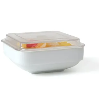 Holst Porzellan GVQ 030 FA2 Beilagen - & Systemschale 11,5 x 11,5 cm mit Deckel MKN, weiß/transparent, 11.7 x 11.7 x 6 cm