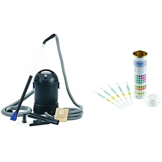Oase 50529 PondoVac Classic Teichschlamm Sauger 1400 W 3000 l/h & 50570 AquaActiv QuickSticks 6in 1 50 Stück - Wasseranalyse Teststreifen für Teichwasser aus Gartenteich Fischteich Koiteich