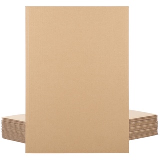 Belle Vous Wellpappe Bögen - 24 Bögen im A3 Format - Dicker 3 mm Karton- Flaches Kraftpapier A3 - Für Kunst und Handwerk - Wellpappe zum Basteln - Pappe für Schutzverpackungen