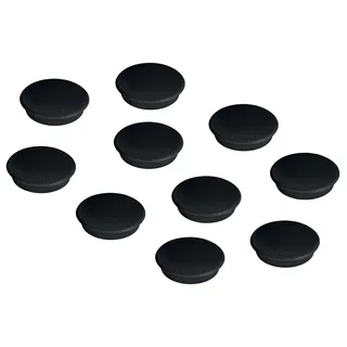 FRANKEN Magnete Rund, 10 Stück, Hochwertige Haftmagnete für Büro, Haushalt, Werkstatt, ideal für Whiteboards, Kühlschrank, Plantafeln oder Schaukästen, 24 mm, Schwarz, HM20 10