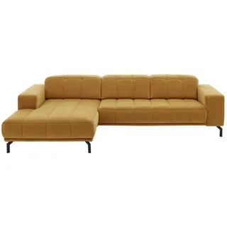 Beldomo Style Ecksofa , Currygelb , Metall , Ottomane links, L-Form , 293x195 cm , Goldenes M , Stoffauswahl, seitenverkehrt erhältlich, Rücken echt , Wohnzimmer, Sofas & Couches, Wohnlandschaften, Ecksofas