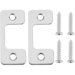 Create idea Verstellbares Schließblech für Außentüren, 201 Edelstahl, Türrahmen-Zwickelplatte mit Schrauben, 57 x 25,6 x 25 mm, 5 x 25 mm, 2 Stück