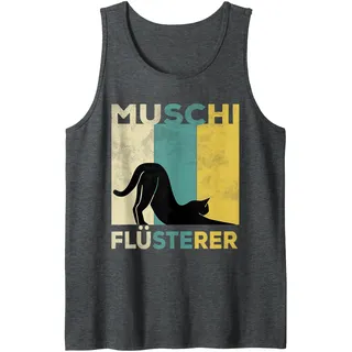 Muschi Flüsterer lustiger Spruch Baggern Party Tank Top, Herren, Anthrazit Meliert, XL