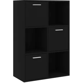 vidaXL Lagerschrank Bücherregal Raumteiler Raumtrenner Standregal Büroregal Schrank Kinderregal Bücherschrank Regal Schwarz 60x29,5x90cm Holzwerkstoff