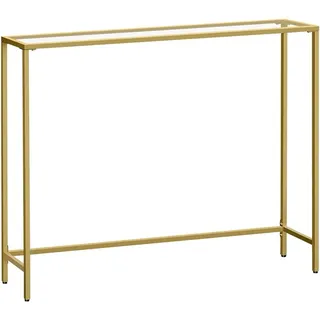 Vasagle Konsolentisch Hartglas 20 cm x 100,5 cm x 80 cm Gold