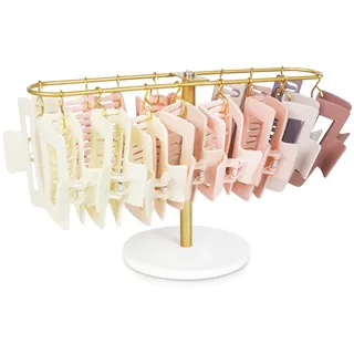 YEYONG Klauenclip Organizer Haarspangen Aufbewahrung Haarklammer, aus Metall für 16 Klauenclip, Haarspangenhalter Claw Clip Halter für Mädchen und Damen, Gold