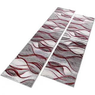 MY HOME Bettumrandung MY HOME "Tritom" Gr. 14, rot, H:9mm, Obermaterial: 100% Polypropylen, Bettumrandungen, mit besonders weichem Flor, Kurzflor, modernes Wellen Muster