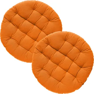 REDBEST Stuhlkissen, Stuhlauflage, Sitzkissen Uni 2er-Pack orange Größe 37 Ø - gesteppt, mit glatten, strapazierstarkem Gewebe (weitere Farben)